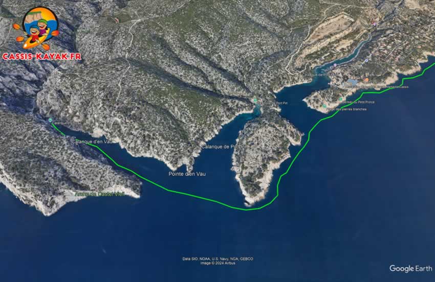 Calanque En Vau en Kayak